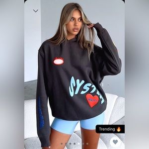 System Overload Oversized Hoodie Charcoal